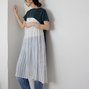 Casual Dress Stripe Tops One-piece Dress