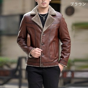 ジャケット  PU革  冬 裹起毛  メンズファッション    YMA3337
