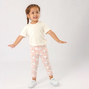 Kids' Full-Length Pant Series Pink Patterned All Over Panda 7/10 length