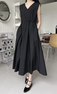 Casual Dress V-Neck Sleeveless One-piece Dress 2024 Spring/Summer