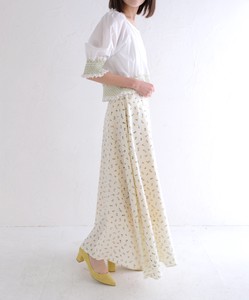 mini flower コットンサテンスカート