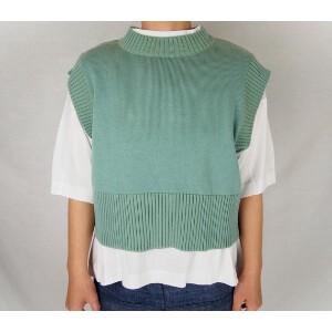 Sweater/Knitwear Patchwork Rib Cotton 2024 Spring/Summer Made in Japan