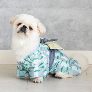 雨のもり浴衣　ドッグウェア　リンクコーデ　日本製　made in japan　浴衣　yukata　ペット服