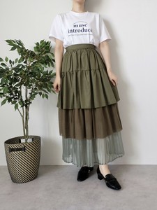 異素材ティアードスカート