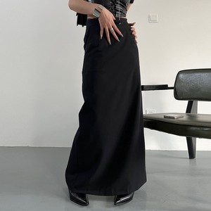 スリットヒップカバーロングスカート女性のための春と秋の新しいスタイルのハイウエスト痩身グレースカート