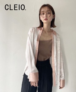 ウェーブプリントサテンシャツ/CLEIO