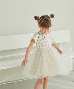 Kids' Casual Dress Tulle Waist One-piece Dress Switching