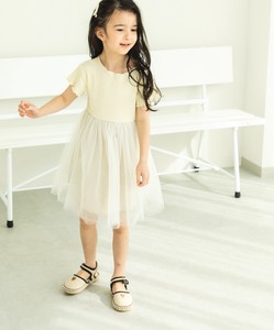 Kids' Casual Dress Tulle Waist Switching