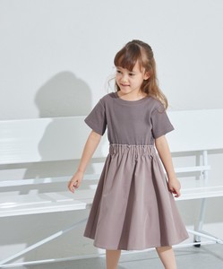Kids' Casual Dress Waist Docking One-piece Dress Switching Short-Sleeve