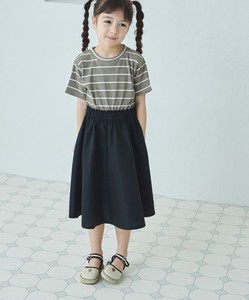 儿童洋装/连衣裙 异材质拼接/对接 短袖 洋装/连衣裙 腰部