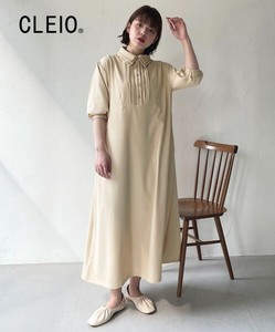 ダブルカラーロングシャツワンピース/CLEIO