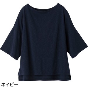 6分袖ゆったり綿混Tシャツ