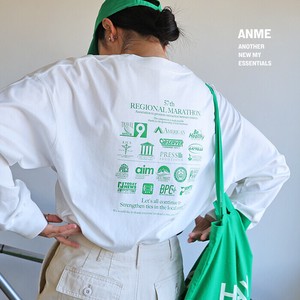 企業ロゴ プリント 長袖 Tシャツ