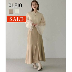 【SALE】アシメトリーフレアロングスカート/CLEIO