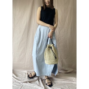 Cardigan Slit Long Skirt Stripe 2024 Spring/Summer