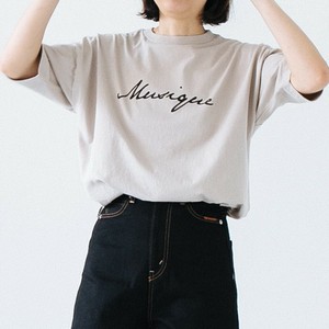 【レディース】ソフトコットン天竺 - サイドスリットプリントTシャツ