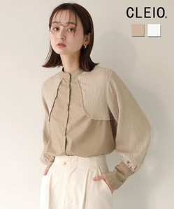 【SALE】異素材切替えカーブデザインシャツ/CLEIO