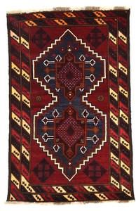 アフガン トライバル バルーチ 民族柄 手織 ウール 絨毯 A042