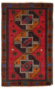 アフガン トライバル バルーチ 民族柄 手織 ウール 絨毯 A148