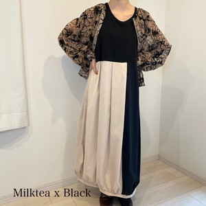 Casual Dress Bicolor Long Dress Switching 【2024NEW】