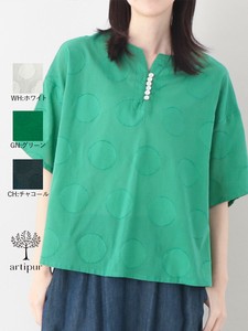 Button Shirt/Blouse Pullover Jacquard Spring/Summer 3 Colors