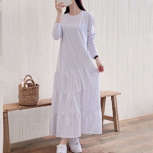 Casual Dress Plain Color Cotton One-piece Dress