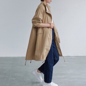 Coat Twill Outerwear Stand-up Collar Cotton Spring M 【2024NEW】