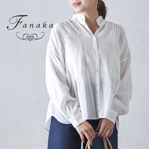 【SDギャザリング】【Fanaka2024SS新作】アンティーク刺繍レース立ち襟前開きブラウス