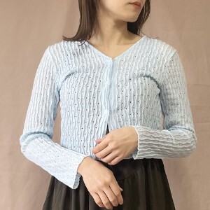 T-shirt Cropped Cardigan Sweater Perforated 2024 Spring/Summer