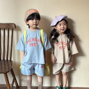 韓国スタイル 半袖 英文字 プリント シャツ ＆ ショートパンツ セット トドラー ベビー キッズ 子供服