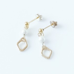 Pierced Earrings Gold Post Cotton