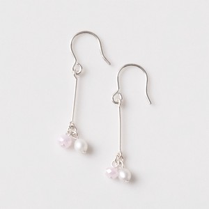 Pierced Earrings Silver Post Pink
