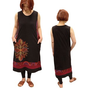 Casual Dress Sleeveless Printed Embroidered Cut-and-sew