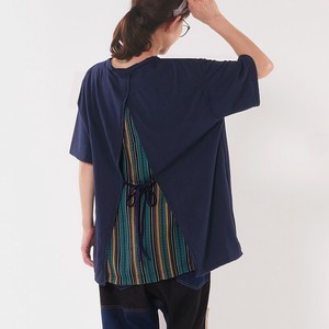 T-shirt Design Tunic Drop-shoulder Layered Look Cut-and-sew 5/10 length
