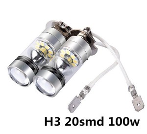 12V/24V H3 100Wフォグランプ高輝度20連LEDバルブ 2個セット BQ2654