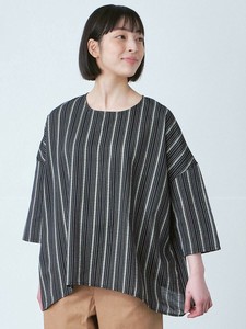 ワイドプルオーバーブラウス　綿ダイヤ柄ドビー M L