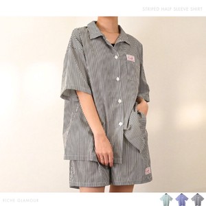 Button Shirt/Blouse Half Sleeve Stripe 【2024NEW】