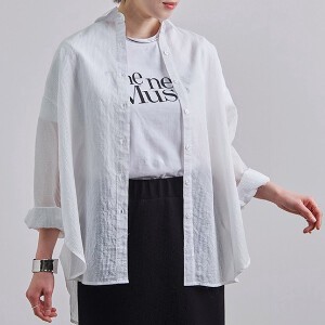 Button Shirt/Blouse Sheer Stripe Oversized Spring 【2024NEW】
