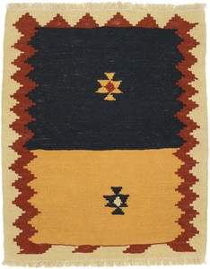 シラーズ産 オールド キリム 平織絨毯 ウール 手織 玄関マット 民族柄 SK-243