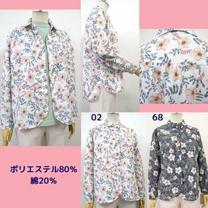 Button Shirt/Blouse Round-hem Floral Pattern 2024 Spring/Summer