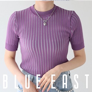 Sweater/Knitwear Color Palette Half Sleeve Bicolor Knit Tops New color Short-Sleeve
