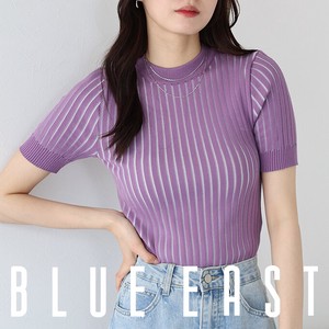 Sweater/Knitwear Color Palette Half Sleeve Bicolor Knit Tops New color Short-Sleeve