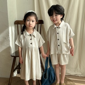 韓国スタイル シンプル ホワイト カラー ワンピース or パンツ上下セット トドラー ベビー キッズ 子供服