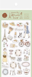 Furukawa Shiko Decoration Antique Picnic Clear Sticker Sheet Paris Street Walk