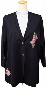 Sweater/Knitwear Navy Cardigan Sweater Embroidered