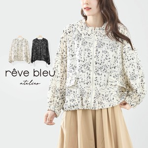 Jacket Floral Pattern Blouson L Drawstring 【2024NEW】