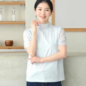 T-shirt Tulle High-Neck Cotton Cut-and-sew Made in Japan