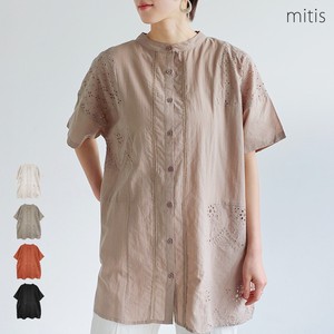 Button Shirt/Blouse Design Patchwork Cambric Cotton Switching 【2024NEW】