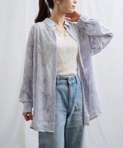 [SD Gathering] Button Shirt/Blouse Shirtwaist Oversized Sheer Jacquard