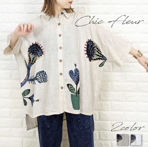 [SD Gathering] Button Shirt/Blouse Dolman Sleeve Tunic Flowers